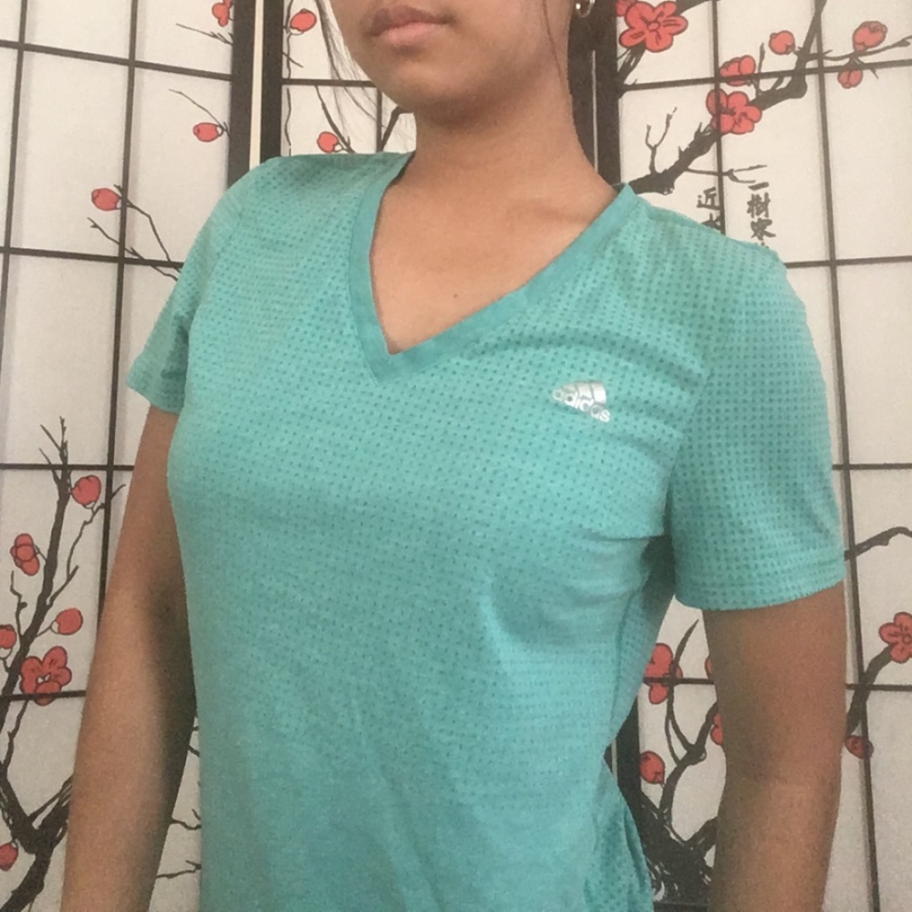 teal adidas aeroknit climacool women's shirt!